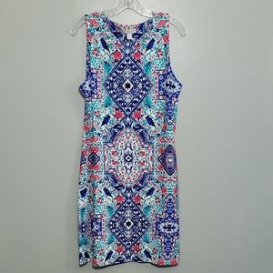 Charter Club Floral Geometric Sleeveless Dress - Multicolor - size XL
